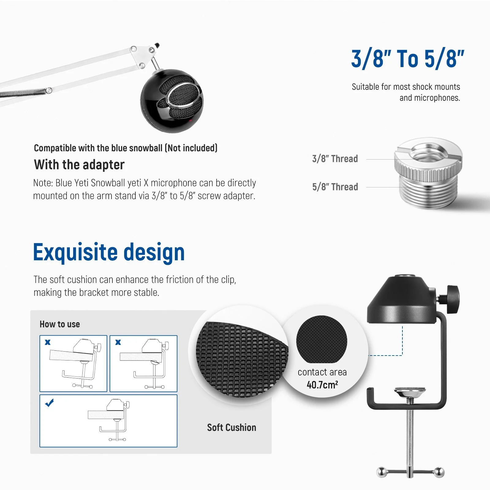 NEEWER NW-35 Scherenmikrofonarmständer/ Aufhängungarm(schwarz/ weiß/ rot) – Bild 8