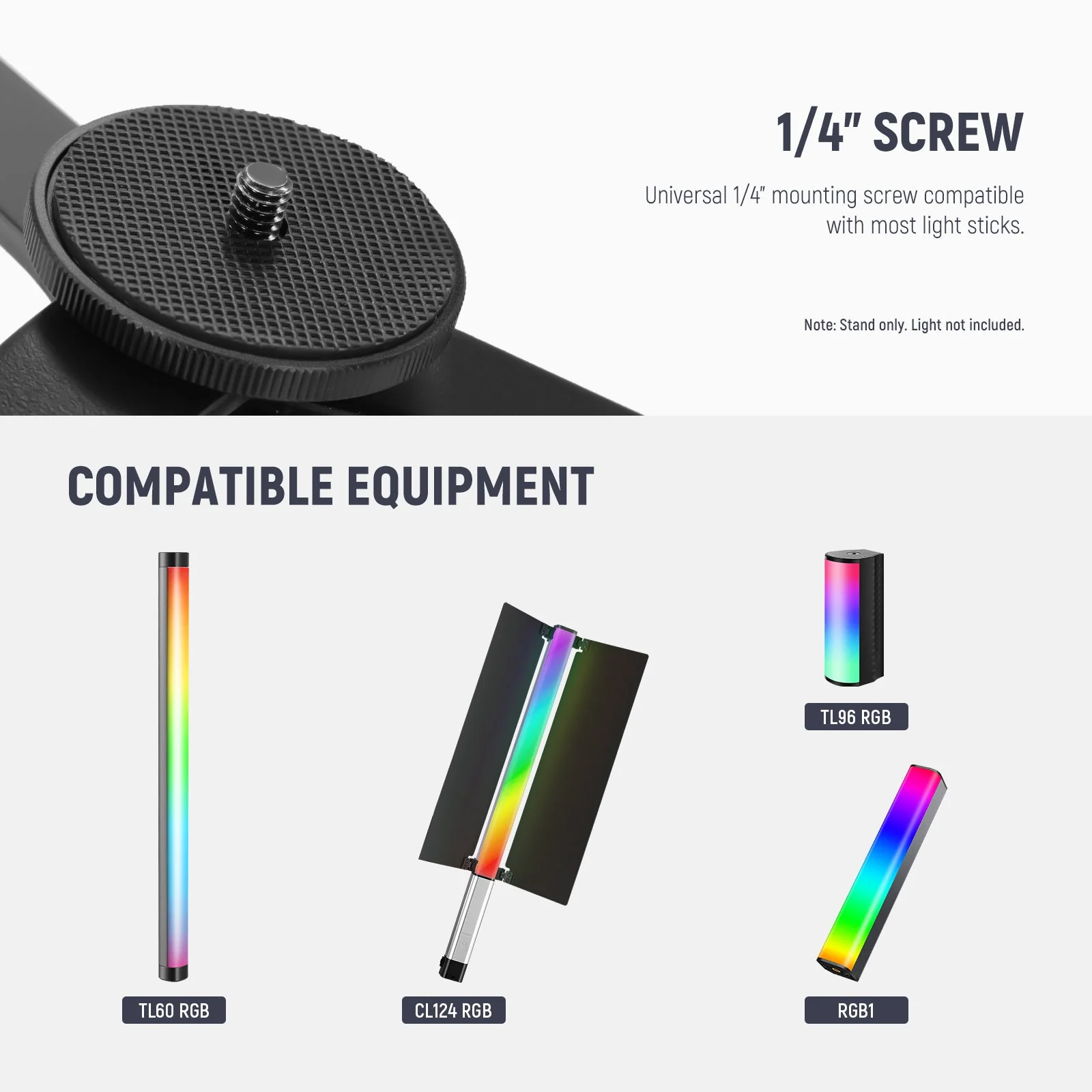 NEEWER CTN5 Metall Ministativsockel für TL120C TL60 CL124 Tube Light Wand Stick – Bild 4