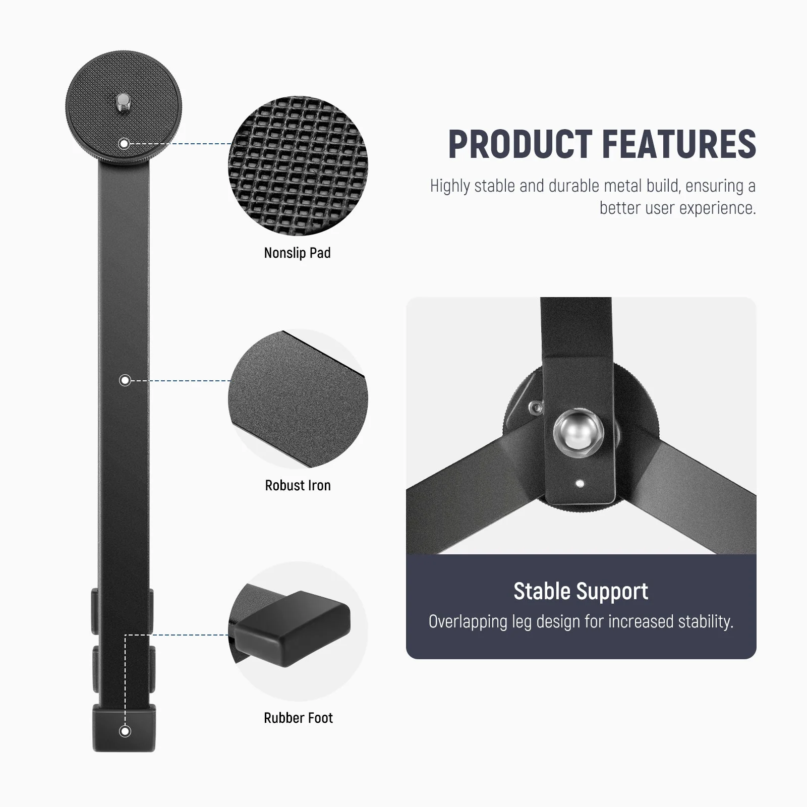 NEEWER CTN5 Metall Ministativsockel für TL120C TL60 CL124 Tube Light Wand Stick – Bild 5