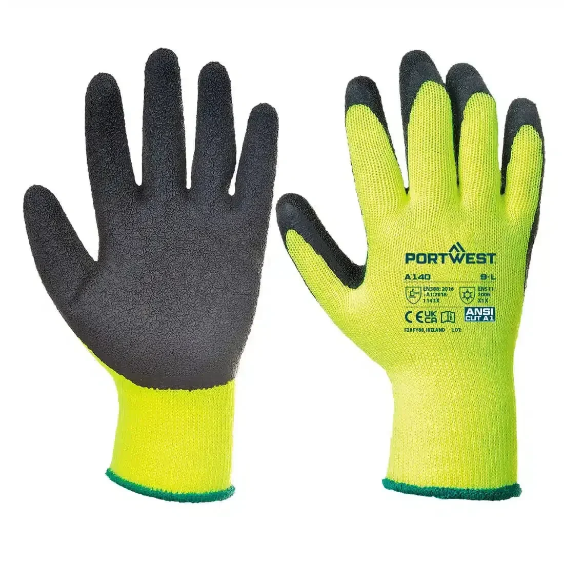 PORTWEST THERMO Grip Handschuhe A140 | Neon/Schwarz – Bild 2