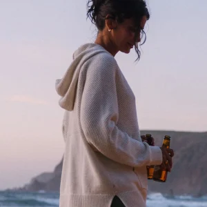 Cove 2.0 Bio-Baumwoll Strick-Hoodie - Cremeweiß