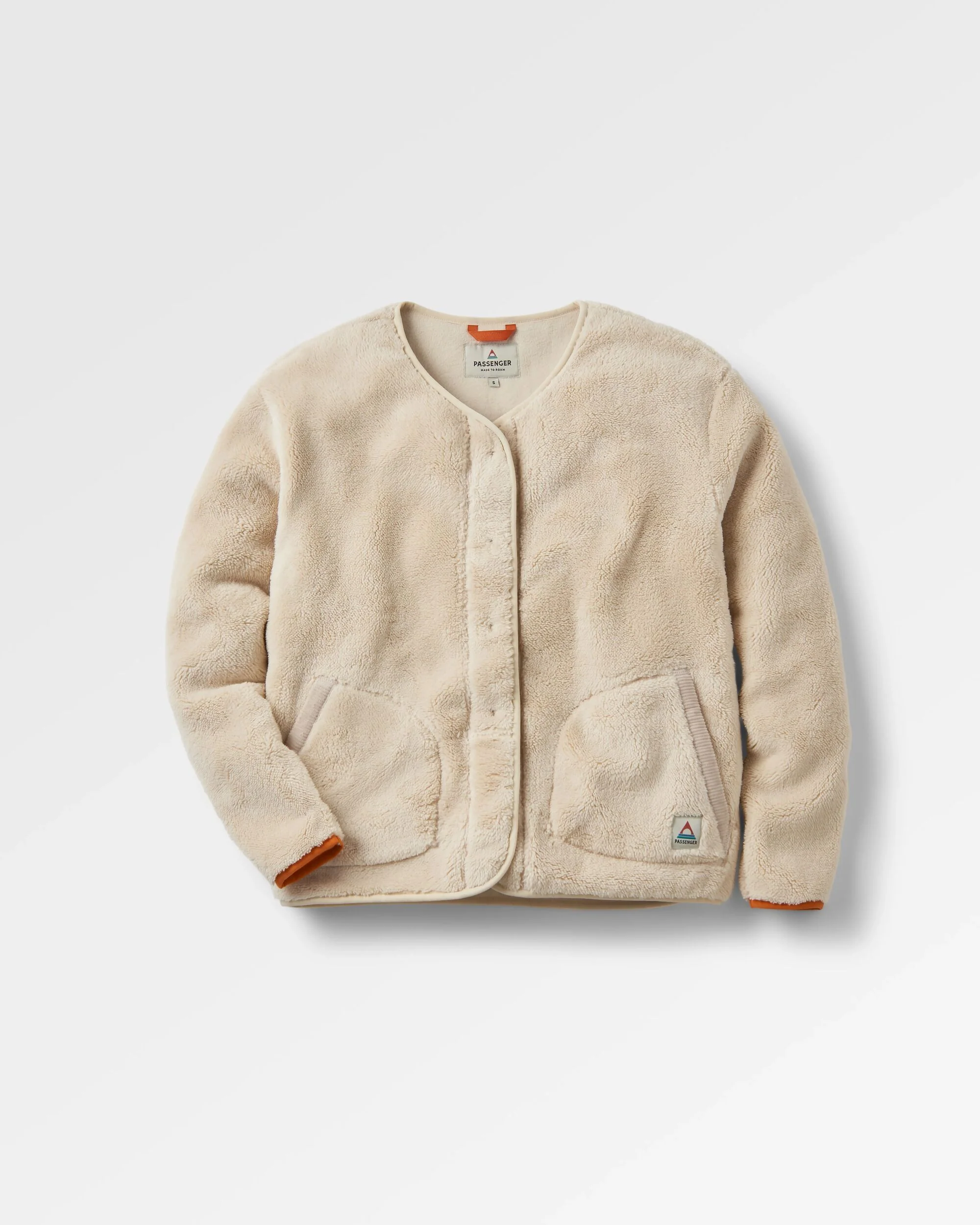 Iris Fleecejacke ohne Kragen – Hafer – Bild 3