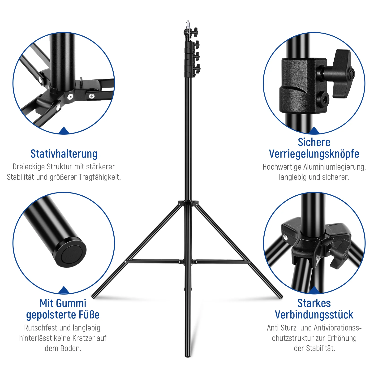 NEEWER ST-300AC 9,8ft/3m Luftgepolstertes Schwerlast Lampenstativ – Bild 7