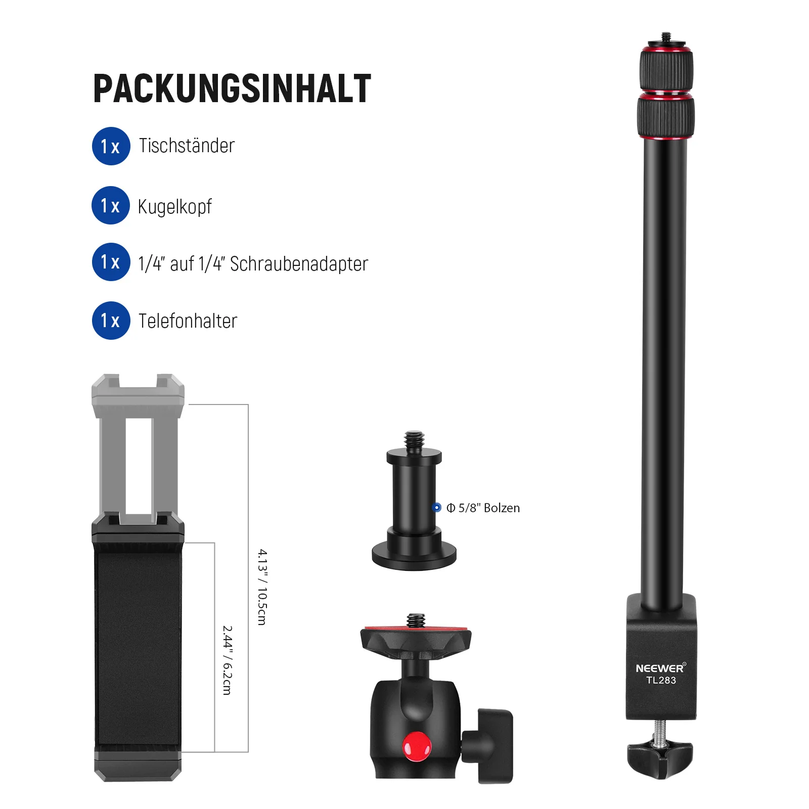 NEEWER TL283 ausziehbares Kamera Tischstativ / Lichtstativ – Bild 9