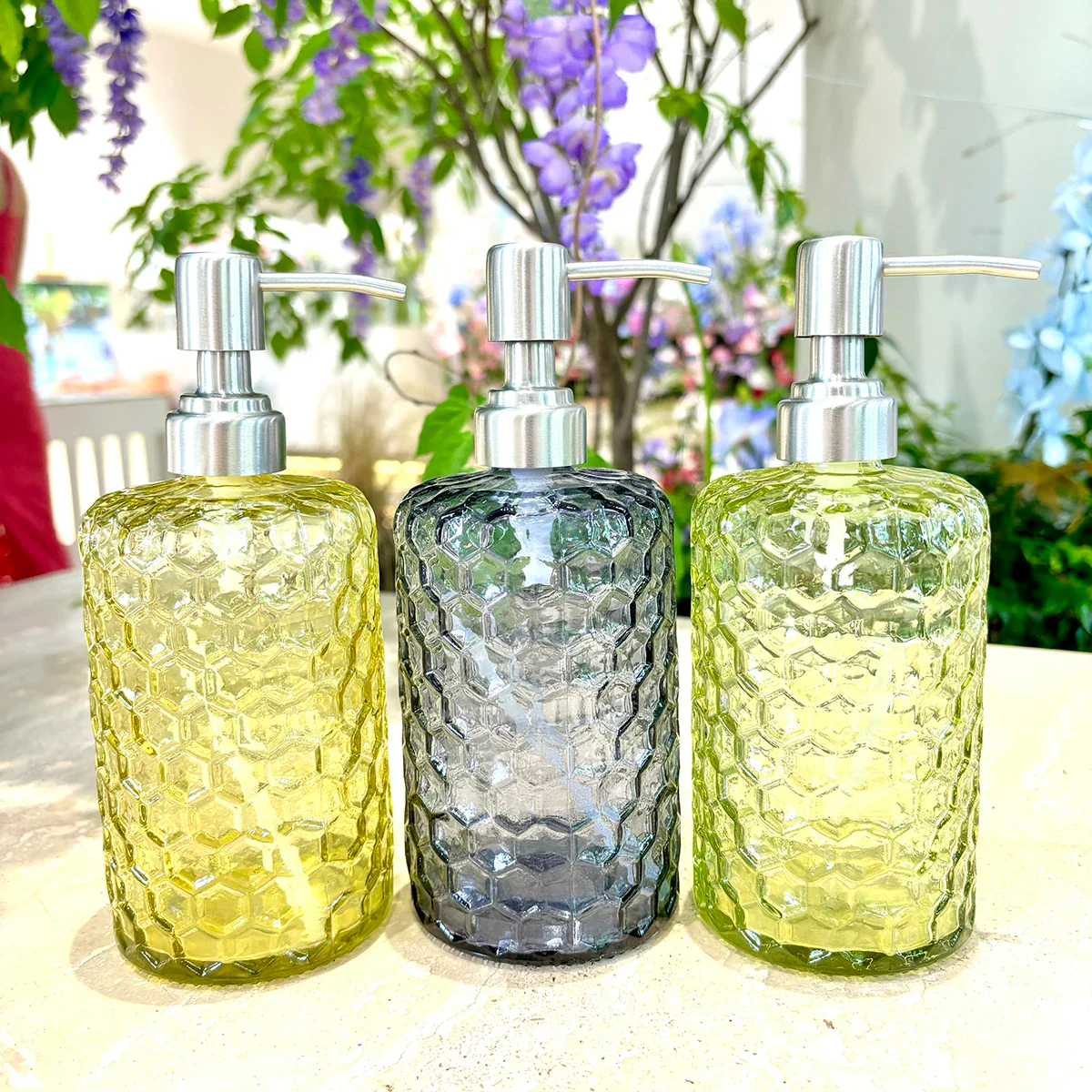 Transparenter Flüssigseifenspender – Verdickte Glasflasche mit Edelstahlpumpe, 500ml Badezimmer-Seifenspender – Bild 2