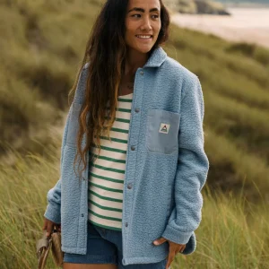 Rappel Sherpa Oversized Hemd - Verblasstes Denim