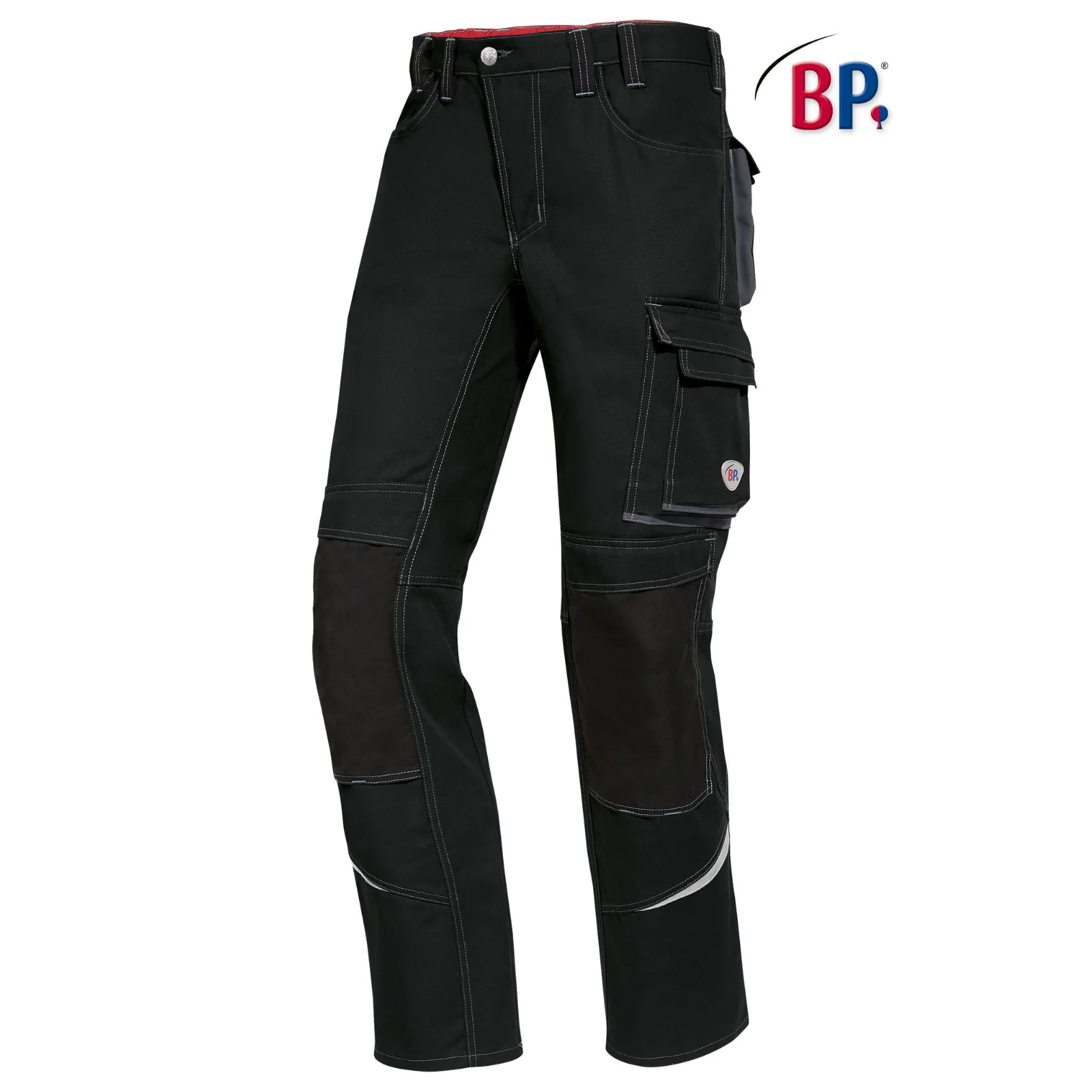 BP® Komfort-Arbeitshose m. Reflex u. Kniepolstertaschen 1803 schwarz modern fit – Bild 2