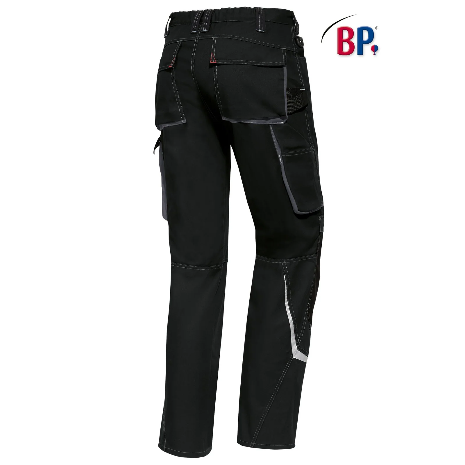 BP® Komfort-Arbeitshose m. Reflex u. Kniepolstertaschen 1803 schwarz modern fit – Bild 3