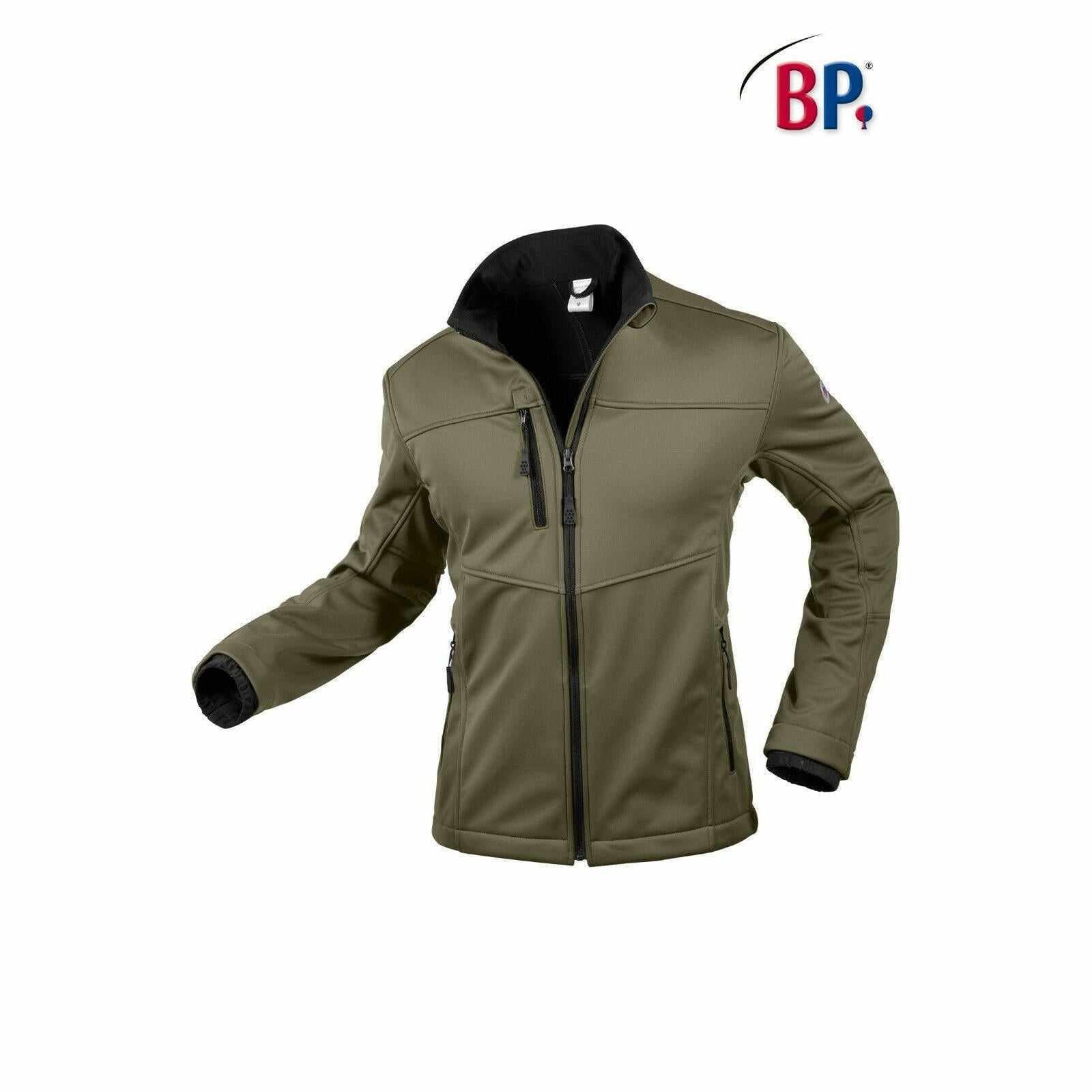BP® Softshelljacke 1696 oliv modern fit Softshell Herrenjacke