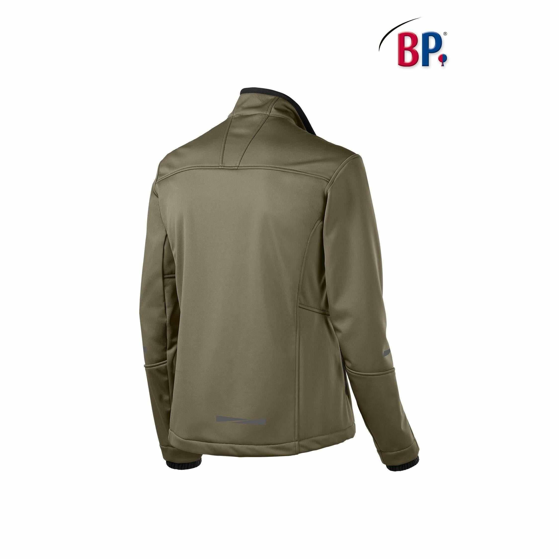 BP® Softshelljacke 1696 oliv modern fit Softshell Herrenjacke – Bild 3