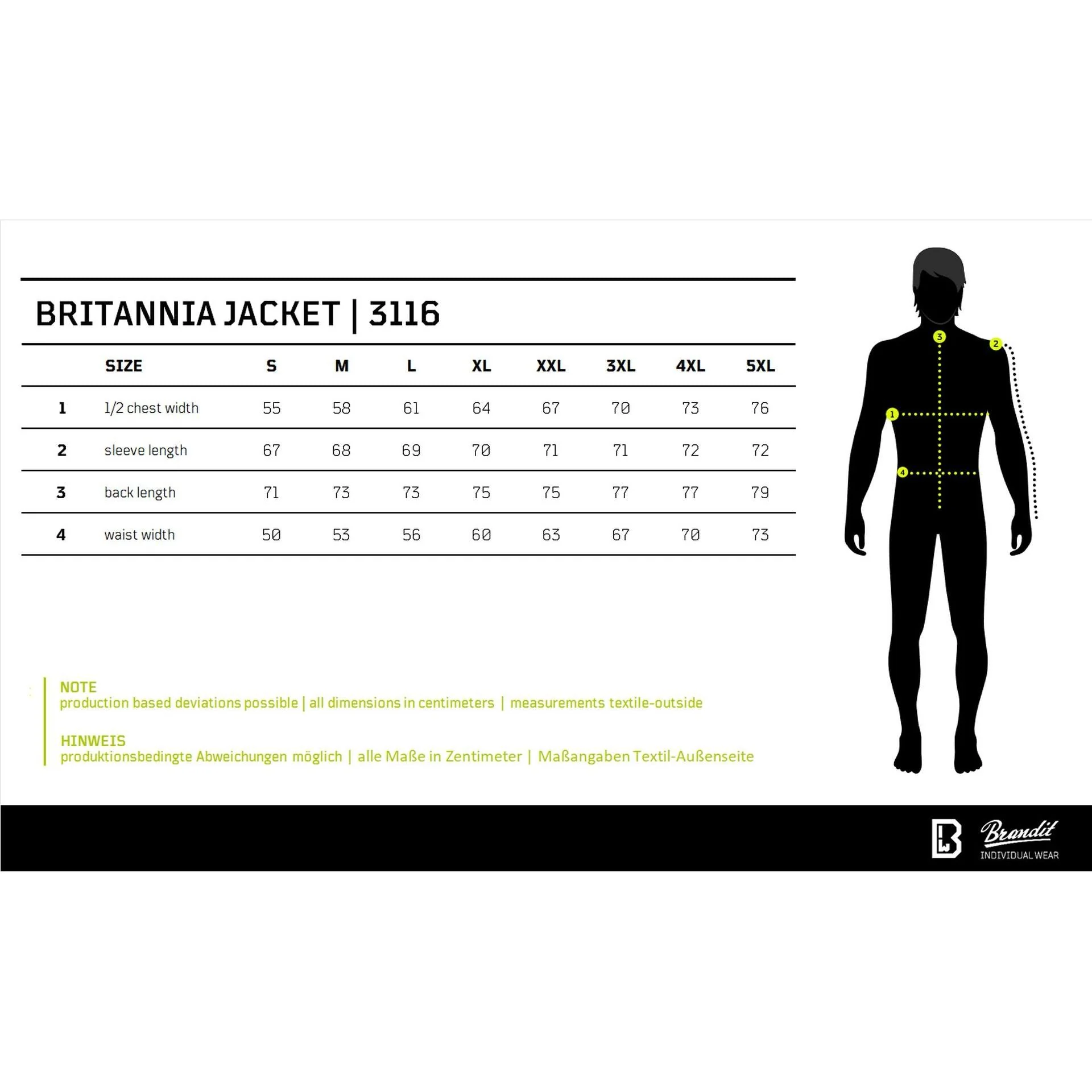 Brandit Britannia Jacket 3116 olive Herren Jacke Army Feldjacke – Bild 5