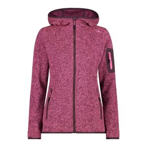 CMP Damen knitted melange Zip Hoodie Jacke 3H19826 pink fluo-plum