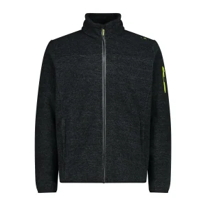 CMP Herren Knitted Jacquard Jacke Fleecejacke 38H2237 nero-acido Herrenjacke