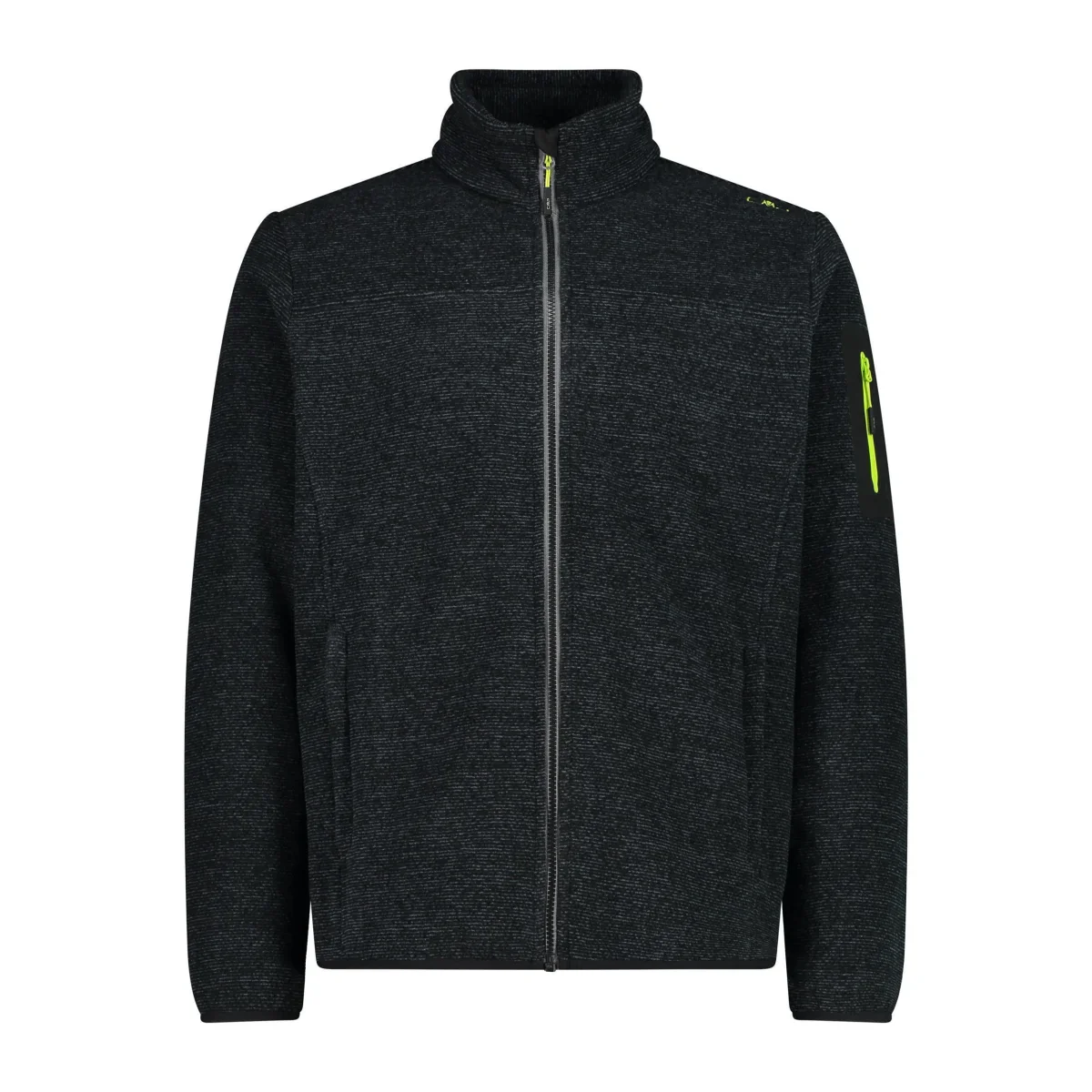 CMP Herren Knitted Jacquard Jacke Fleecejacke 38H2237 nero-acido Herrenjacke