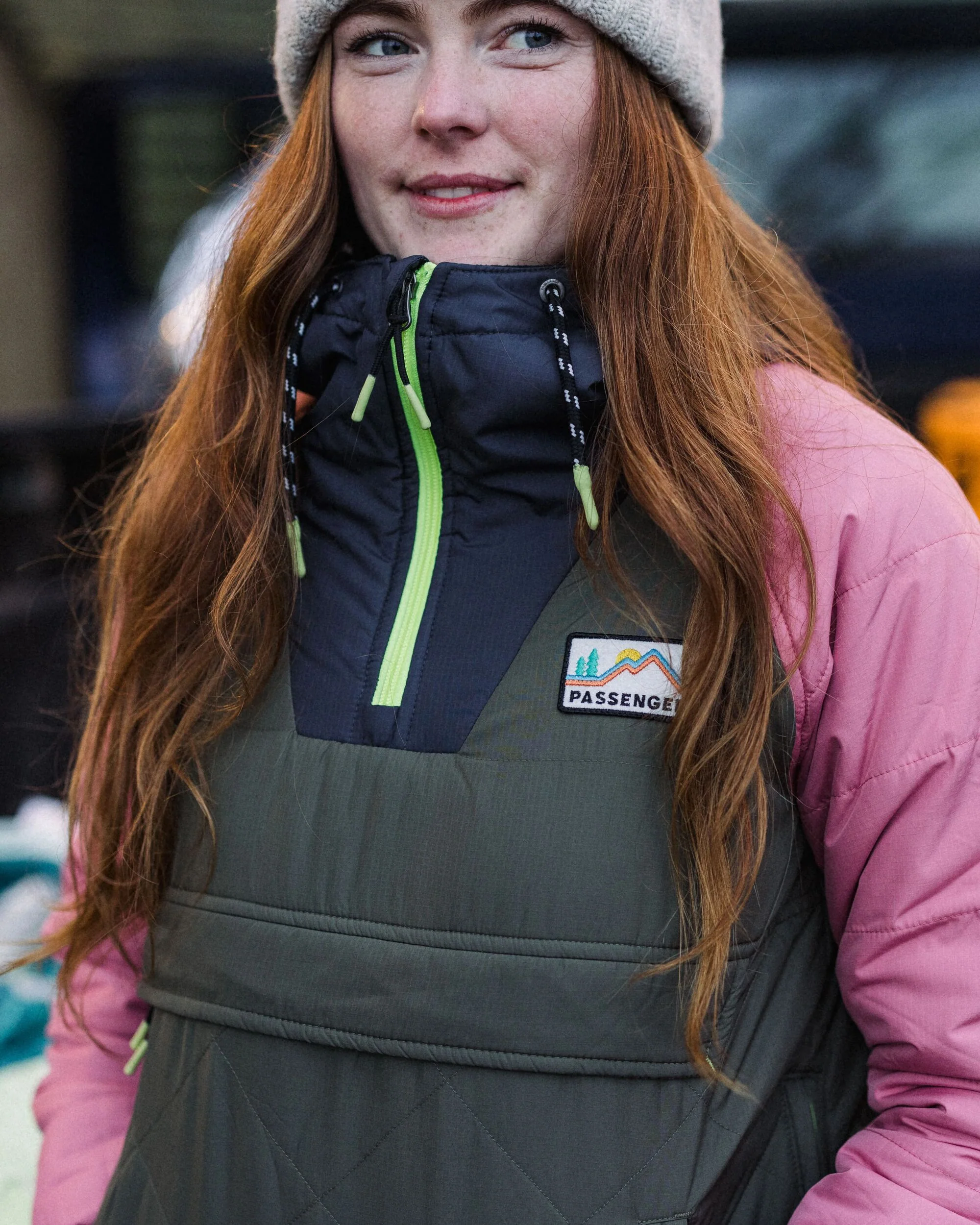 Ocean isolierte 1/2 Zip Jacke - Staubige Olive – Bild 5