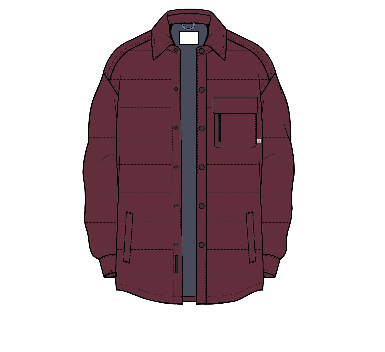 Taranaki Canvas Gestepptes Überhemd - Feige – Bild 7