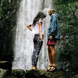 Fresh Air Leggings - Schwarze Blumen