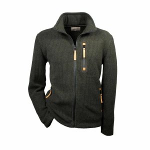 HUBERTUS Funktions Strickfleece Jacke oliv Herren Fleece Fleecejacke