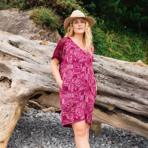 Ambrose Oversized Kleid - Vintage Patchwork Wein