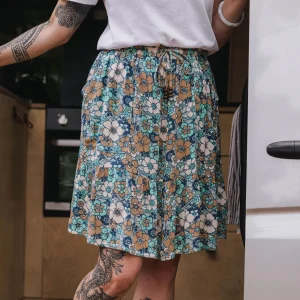 Dew EcoVero Gewebter Rock - Vintage Blumen Aqua