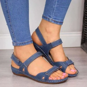 Orthopädische Damensandalen mit Klettverschluss