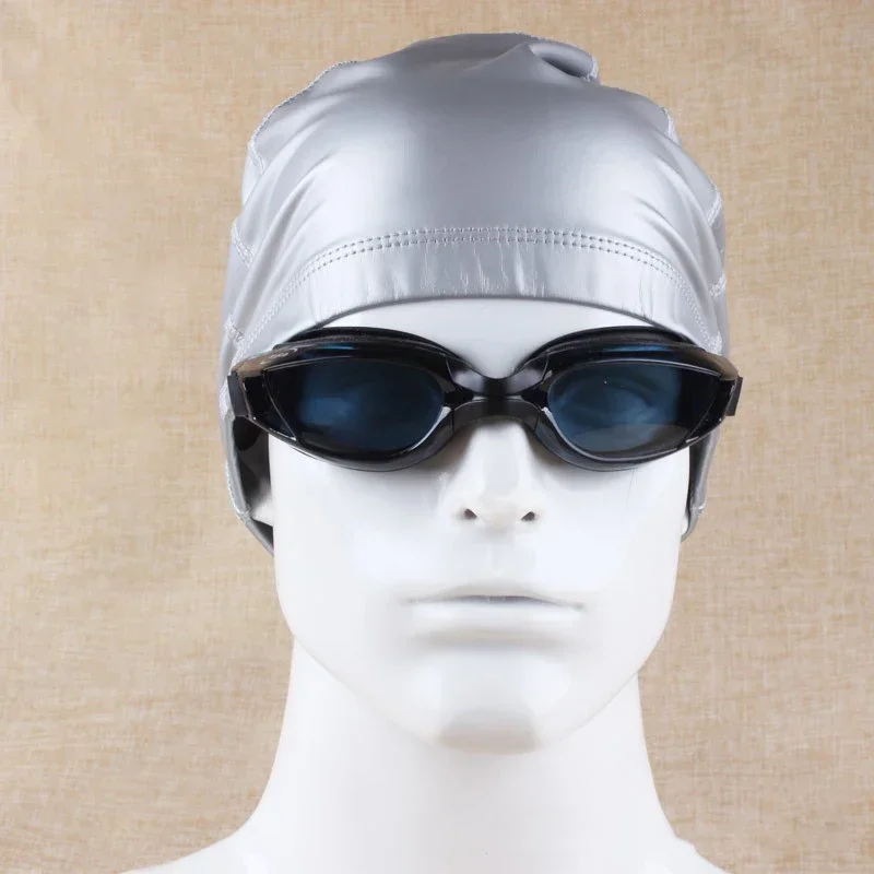 Wasserdichte PU Stoff Schwimmkappe – Ohrenschutz & Langhaar Schutz | Große Badehaube für Männer & Frauen – Bild 5