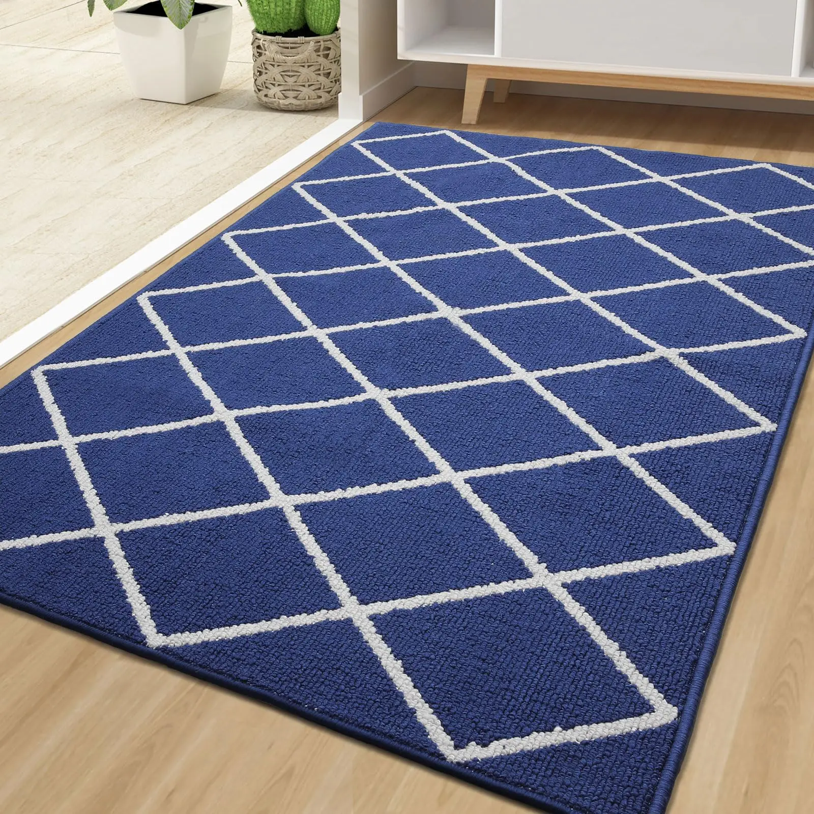 Karierte Eingangsmatte – Rutschfeste, Schmutzabweisende Fußmatte für Innenbereiche, Küche, Schlafzimmer & Flur – Bild 8