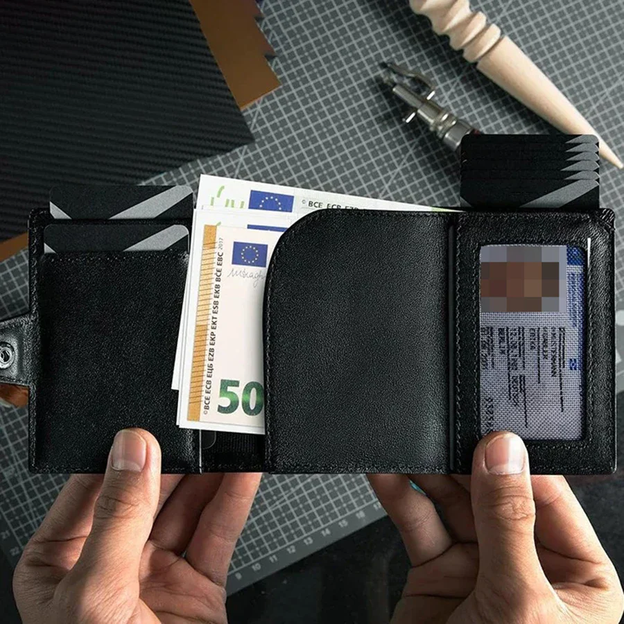 Herren RFID Geldbörse mit Münzfach – AirTag Wallet Schlank Minimalistisch mit Tracking Funktion – Bild 5