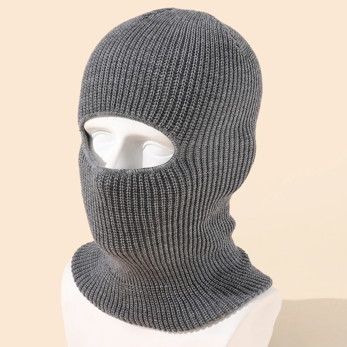 Unisex 1-Loch Skimaske Balaclava – Gestrickte Vollgesichts-Beanie Mütze | Winddichte Wintermütze für Damen & Herren beim Radfahren & Outdoor – Bild 5