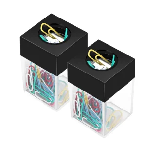 Magnetischer Büroklammernspender inkl. 30 Klammern – Schreibtisch Organizer für Zuhause, Schule & Büro | Metall-Pin Halter Box