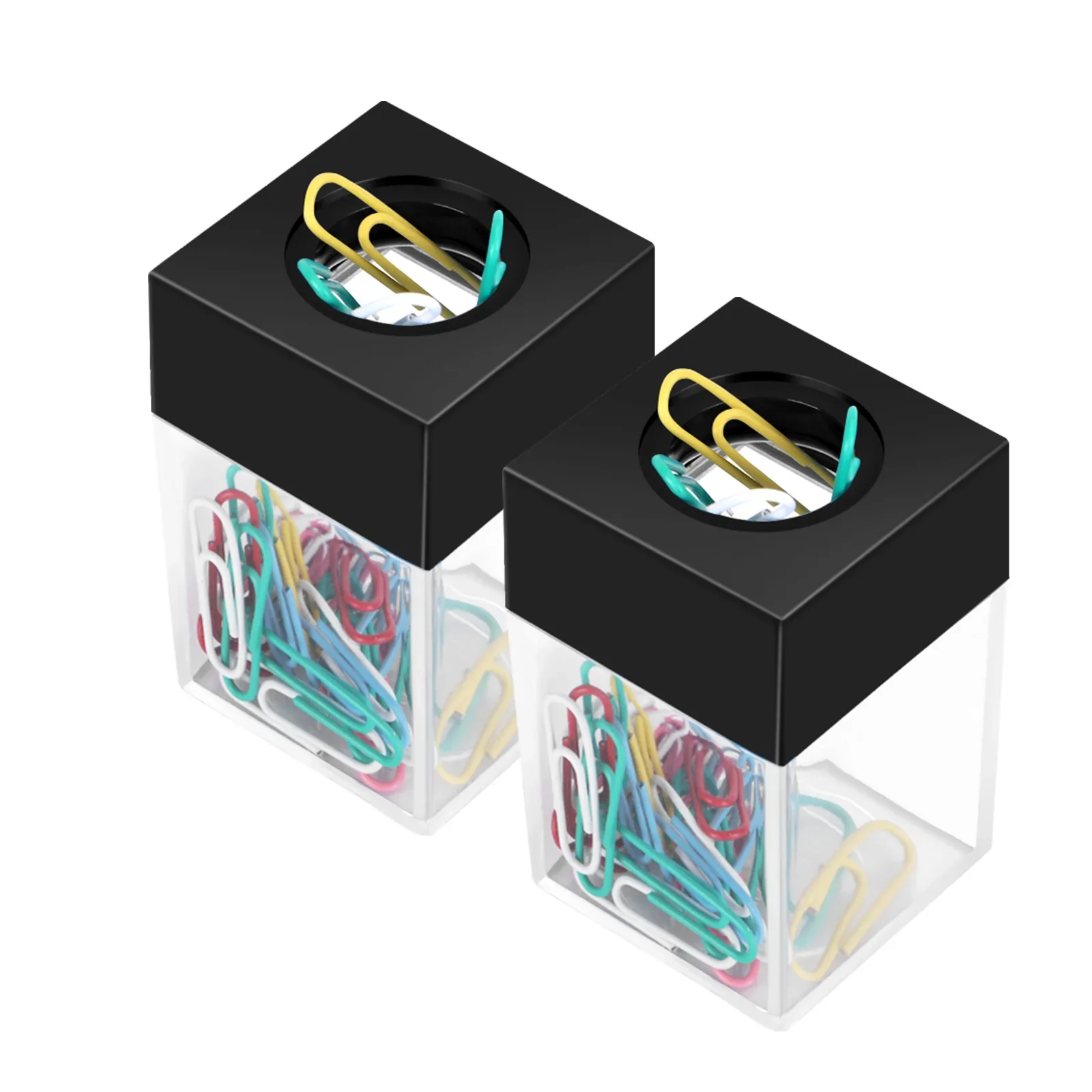 Magnetischer Büroklammernspender inkl. 30 Klammern – Schreibtisch Organizer für Zuhause, Schule & Büro | Metall-Pin Halter Box