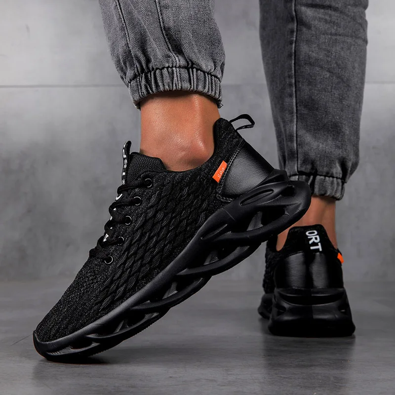 Sommer Herren Sneaker – Hochwertige Einfarbige Sportschuhe & Tennisschuhe | Atmungsaktive Schnürschuhe fürs Laufen, Training & Outdoor – Bild 6