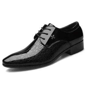 Herren Lackschuhe Schwarz – Elegante Spitzenschuhe mit Glänzendem Finish | Hochwertige Formelle Lederschuhe zum Günstigen Preis
