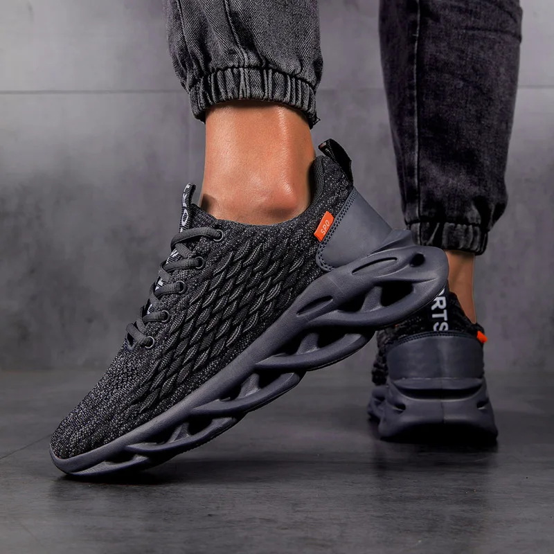 Sommer Herren Sneaker – Hochwertige Einfarbige Sportschuhe & Tennisschuhe | Atmungsaktive Schnürschuhe fürs Laufen, Training & Outdoor – Bild 8