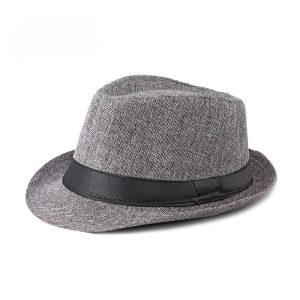 Jazz Fedora Hut – Strand Leinen Top Hat für Herren & Damen, Frühling & Sommer, Sonnenschutz Outdoor