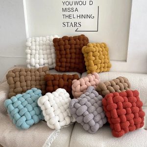 Luxuriöses Kissen für Wohnzimmer | Weicher Lammfell Dekokissen für Sofa & Stuhl | Komfortables Sitzkissen für Zuhause