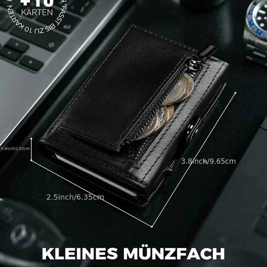 Herren RFID Geldbörse mit Münzfach – AirTag Wallet Schlank Minimalistisch mit Tracking Funktion – Bild 4