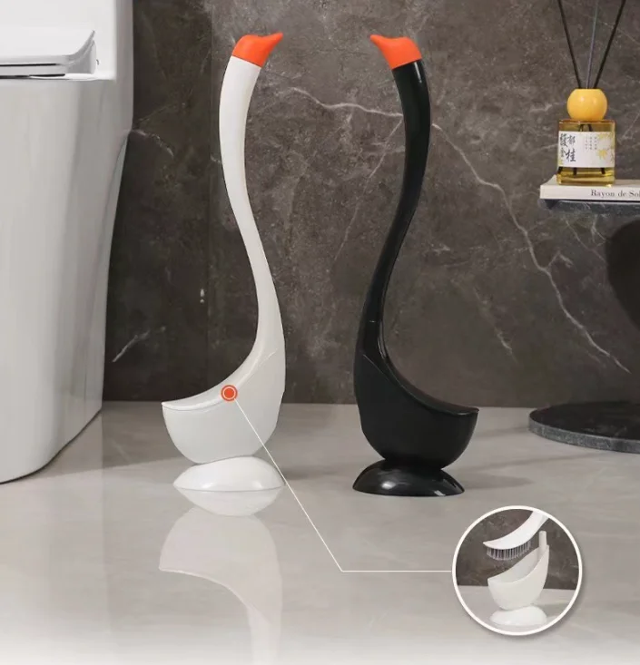 Toilettenbürste in Schwanenform mit Halter – Gebogener Griff & Dichte Borsten zur Tiefenreinigung – Bild 2