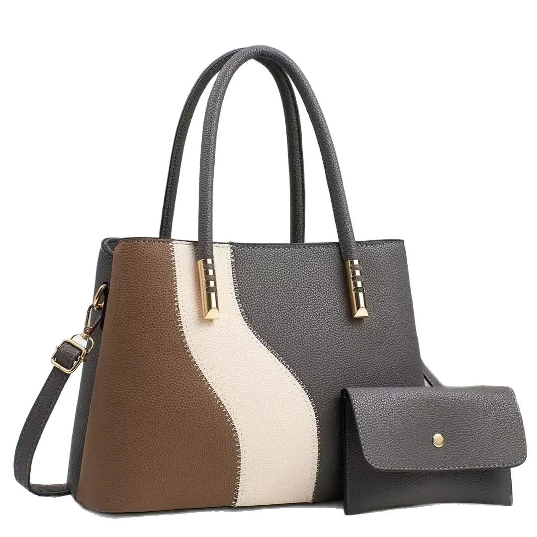 Große Modische Damenhandtasche im Farbblock Design – Sommer Schulter- & Crossbody Tasche mit Weichem Polyesterfutter – Bild 6