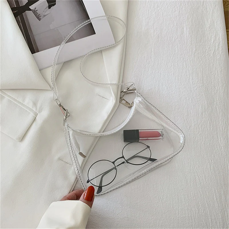 Transparente Jelly Umhängetasche – Kleine Zipper Tasche & Modische Handtasche für Damen – Bild 8