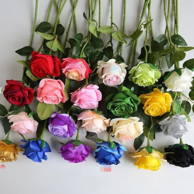 8CM Künstliche Rosen – Plastik Juana Blumenstrauß für Valentinstag, Hochzeit, Wohnzimmer & Esstisch Dekoration – Bild 2