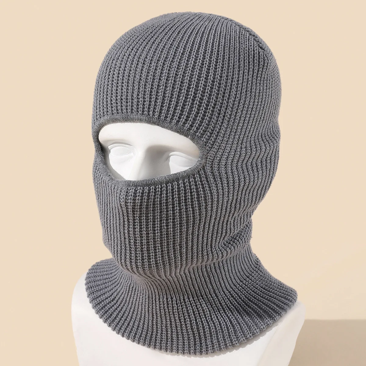 Unisex 1-Loch Skimaske Balaclava – Gestrickte Vollgesichts-Beanie Mütze | Winddichte Wintermütze für Damen & Herren beim Radfahren & Outdoor – Bild 8