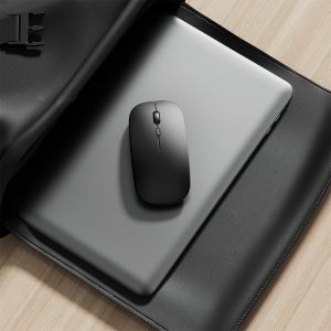 Wiederaufladbare Kabellose Bluetooth Maus – Ergonomische Mini USB 2.4GHz Leise Optische Maus für Laptop, PC & MacBook