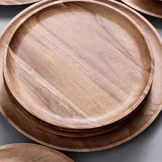 15–25cm Rundes Holztablett aus Naturholz – Snack- & Obstplatte | Kuchen-, Dessert- & Nussschale Tischgeschirr – Bild 8