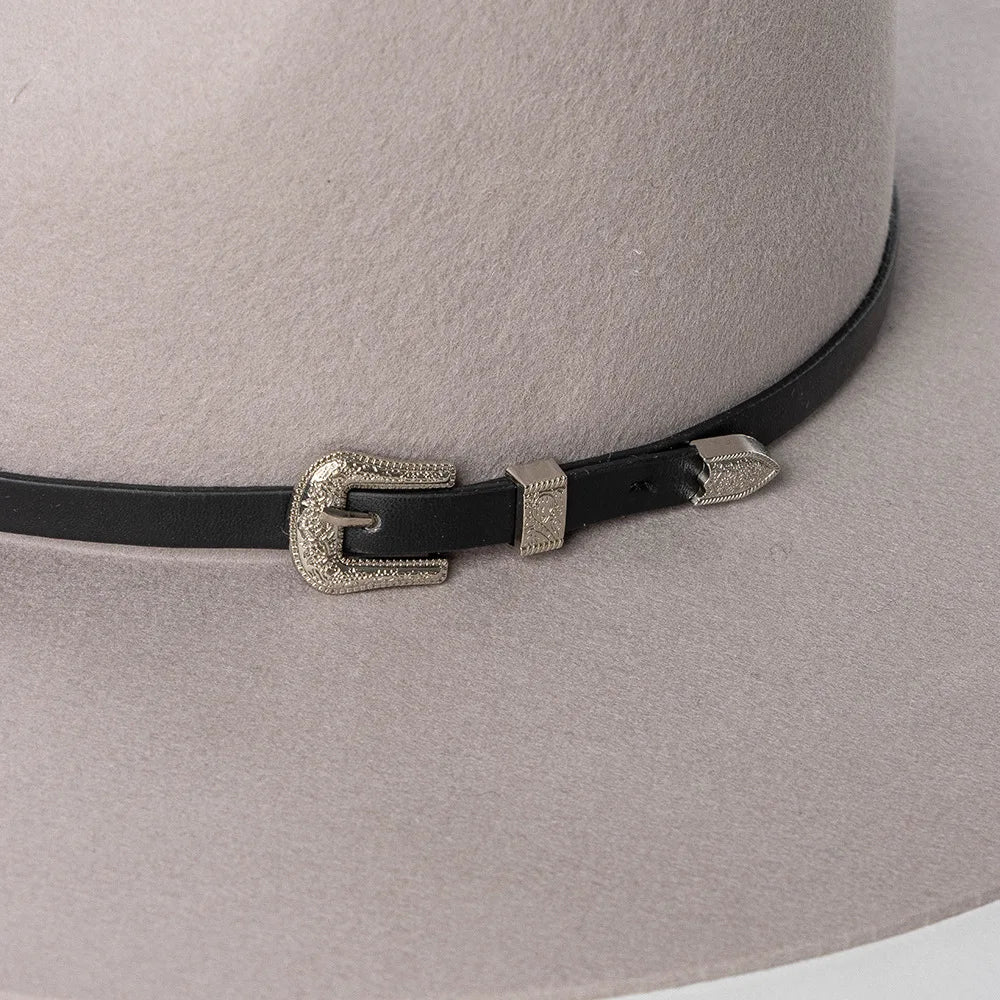 Herbst & Winter Unisex Woll-Fedora Hut – Vintage Jazzhut mit Krone & Schwarzem Lederband, Stylischer Hut mit Breiter Krempe – Bild 4