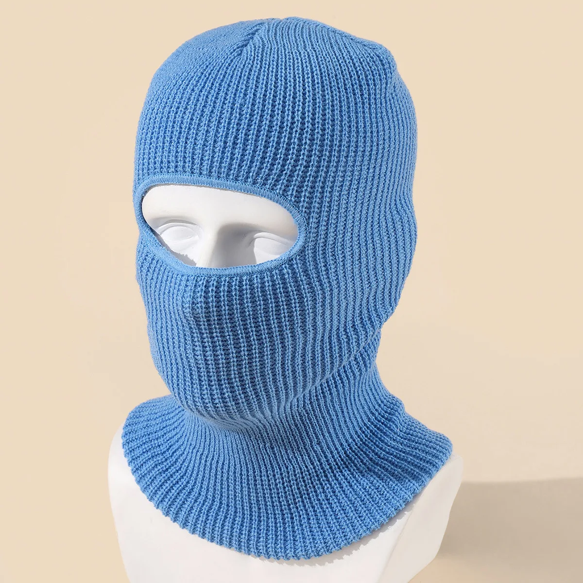 Unisex 1-Loch Skimaske Balaclava – Gestrickte Vollgesichts-Beanie Mütze | Winddichte Wintermütze für Damen & Herren beim Radfahren & Outdoor – Bild 4