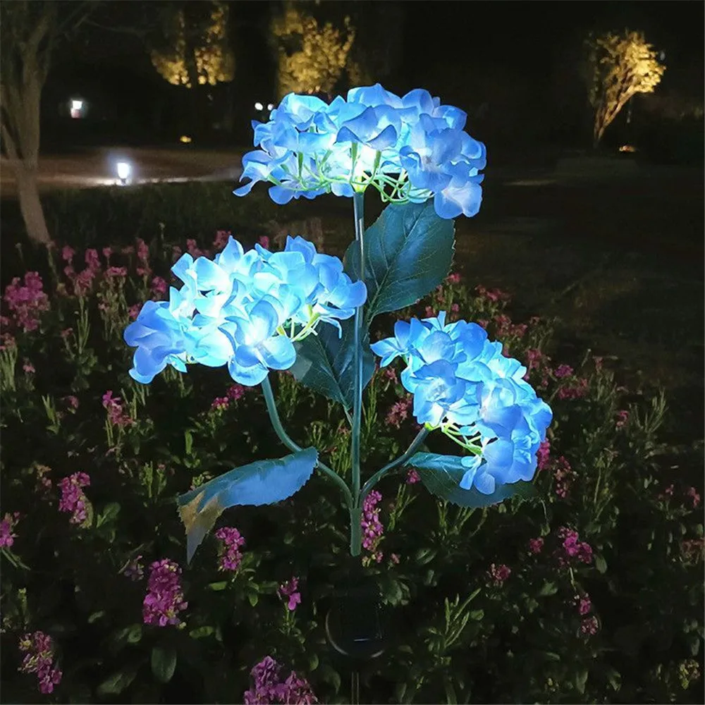 Solar Hydrangea Gartenlichter – LED Blumenleuchten mit Erdspieß für Außenbereiche & Frühlingsdeko – Bild 5