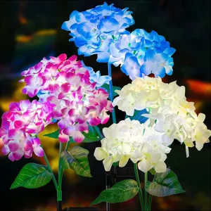 Solar Hydrangea Gartenlichter – LED Blumenleuchten mit Erdspieß für Außenbereiche & Frühlingsdeko