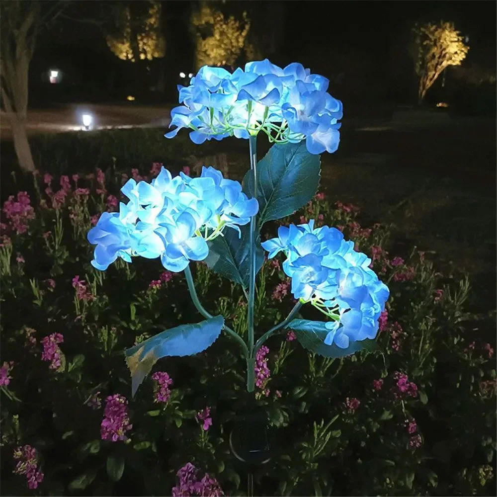 Solar Hydrangea Gartenlichter – LED Blumenleuchten mit Erdspieß für Außenbereiche & Frühlingsdeko – Bild 9