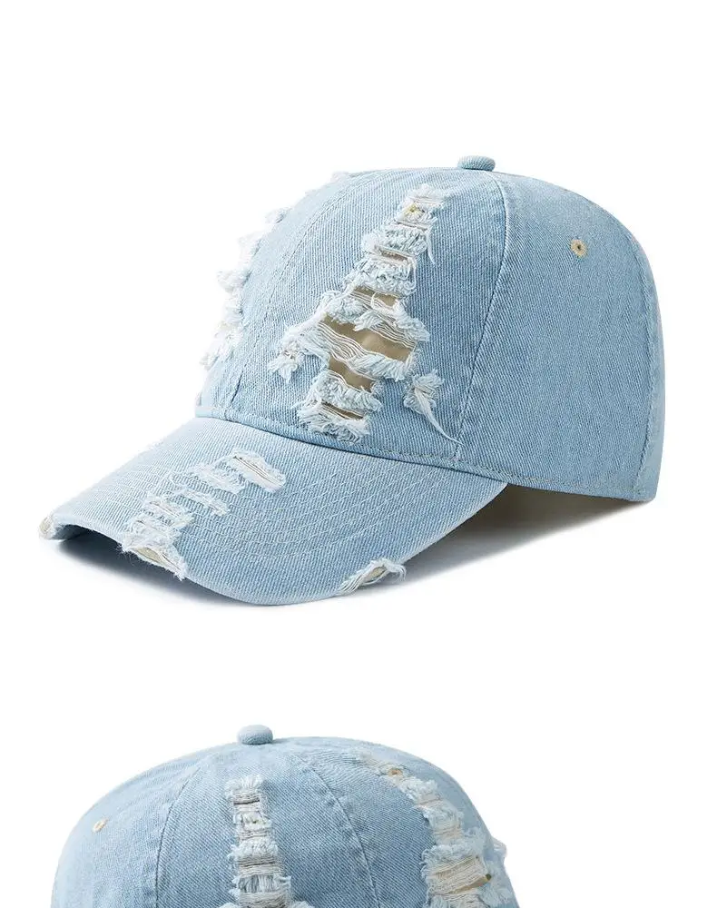 Baseballcap aus Gewaschenem Denim | Vintage Baseballcap für Damen & Herren | Atmungsaktive Verstellbare Baseballcap für Frühling & Sommer – Bild 8